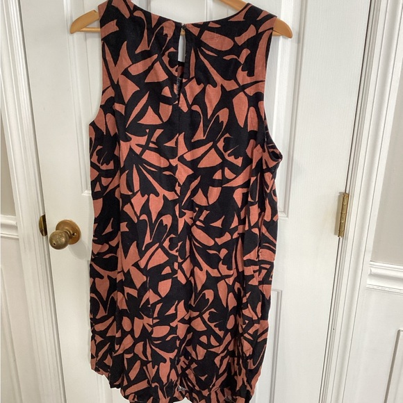 A New Day Women's Sleeveless, XXL Linen Mini Shift Dress, Blk/Brown - Picture 4 of 8